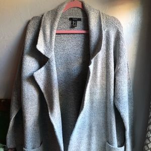 Thick gray cardigan